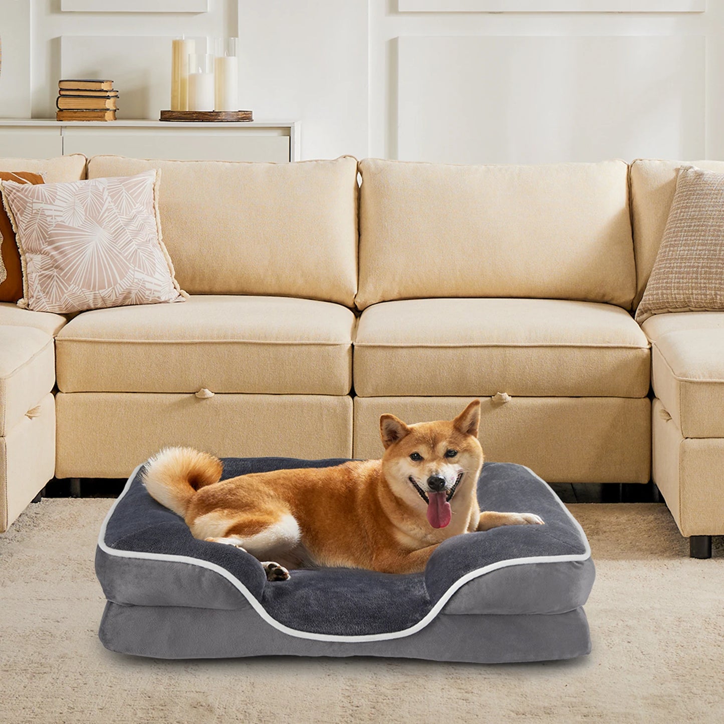 JHK Orthopedic Memory Foam Dog Bed With Waterproof Liner