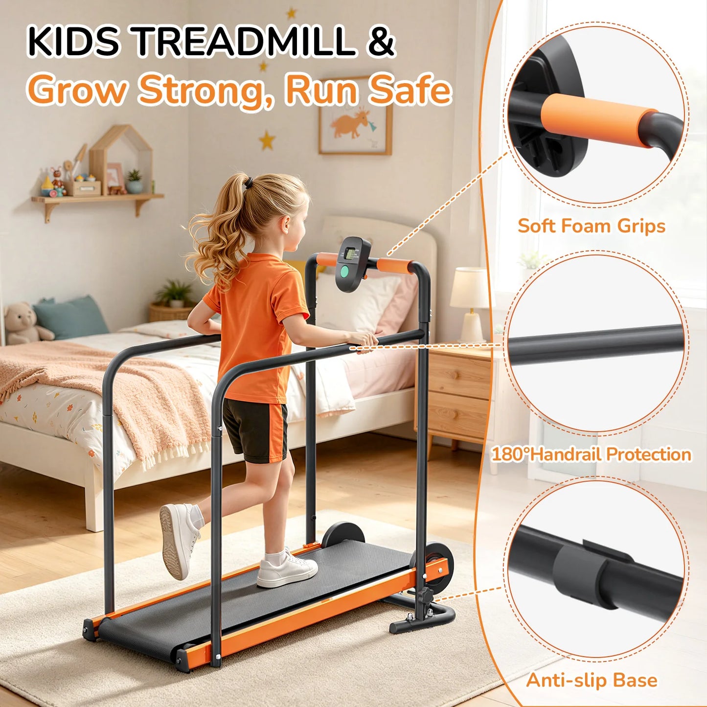 AKLUER Kids Walking Pad Treadmill for Safe Indoor Exercise