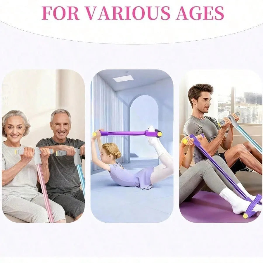 Pedal Exerciser With Resistance Bands For Full Body Workout