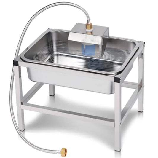 3Gal Automatic Dog Water Bowl Dispenser for Large Dogs Outdoor Elevated Dog Water Bowl with Stand Stainless Steel Pet Waterer w