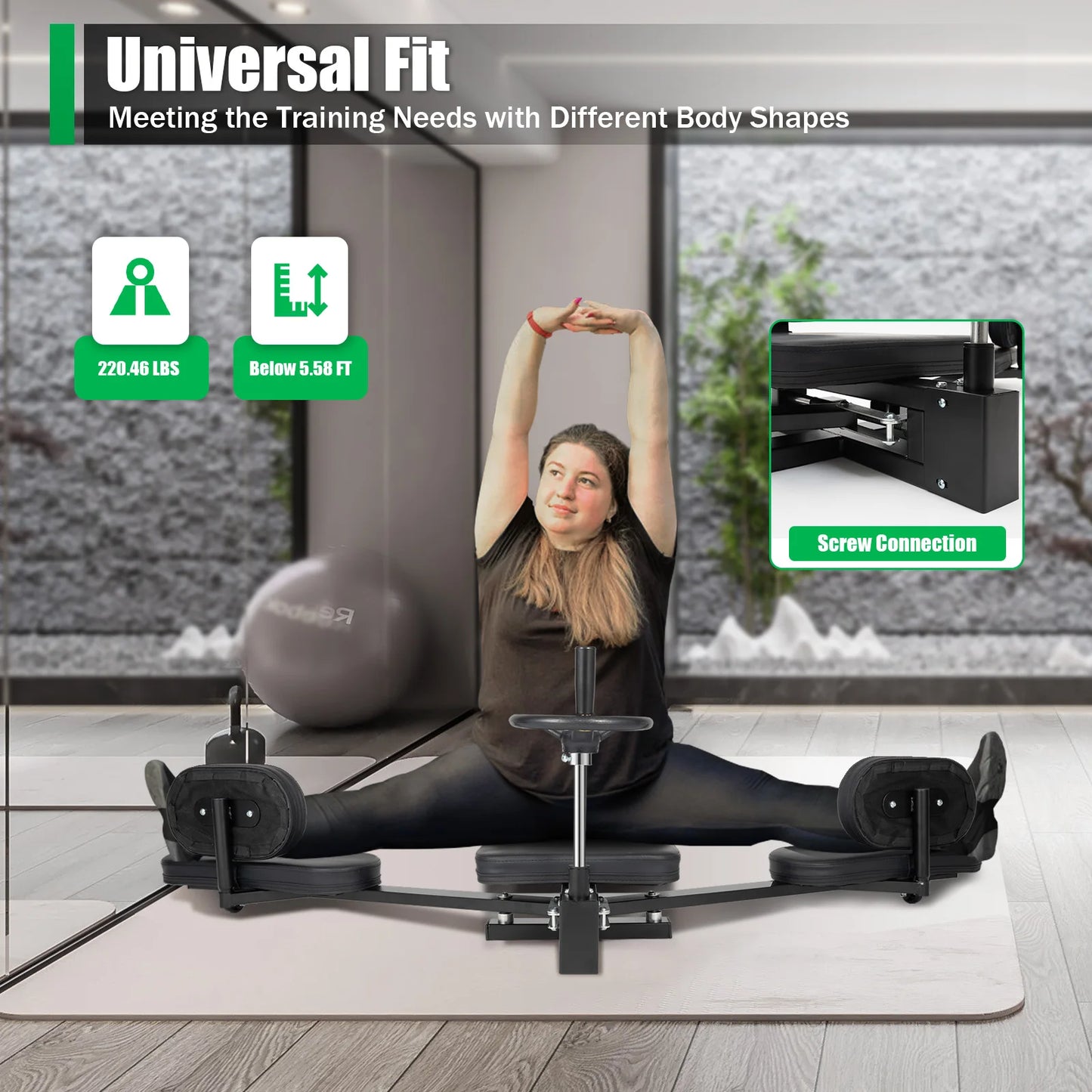 Leg Stretcher With Handwheel And Cushions