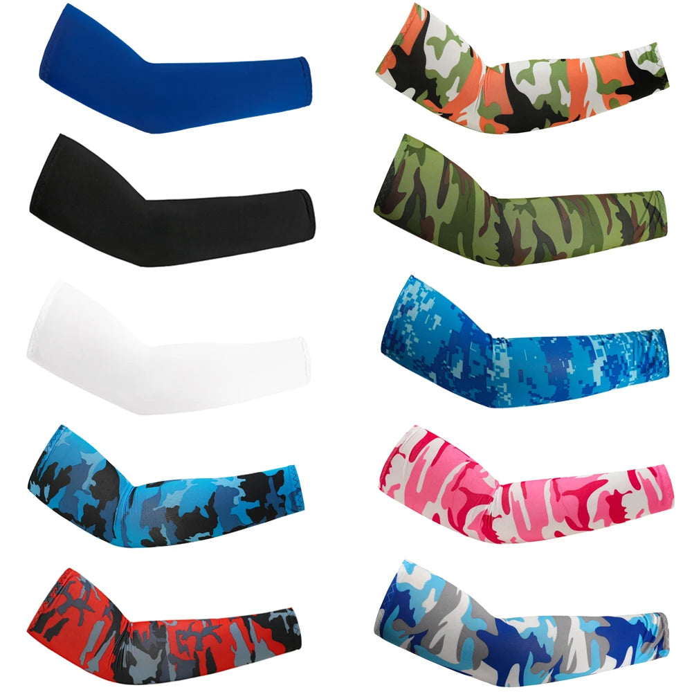 Unisex Cooling Arm Sleeves UV Sun Protection For Running And Cycling
