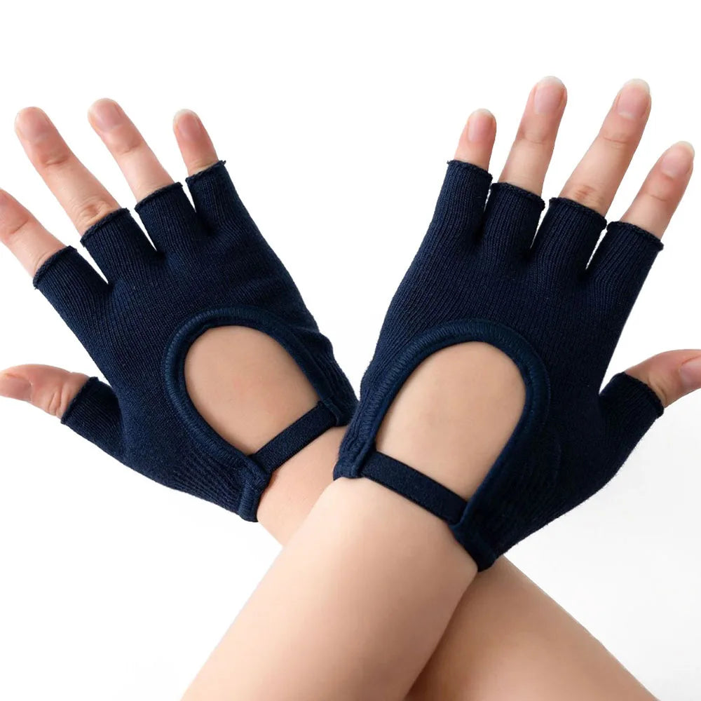 Women Half Finger Anti Slip Yoga Gloves For Pilates