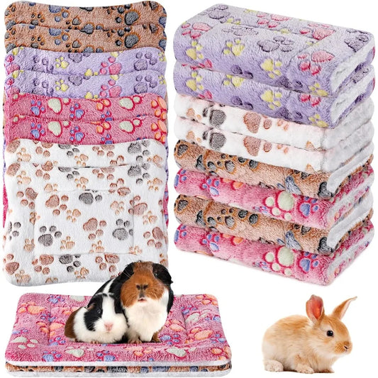 8 Pcs Reversible Fleece Bed Mat for Small Indoor Pets Including Guinea Pigs Cats and Dogs Warm Washable Soft Cushion for Kennel