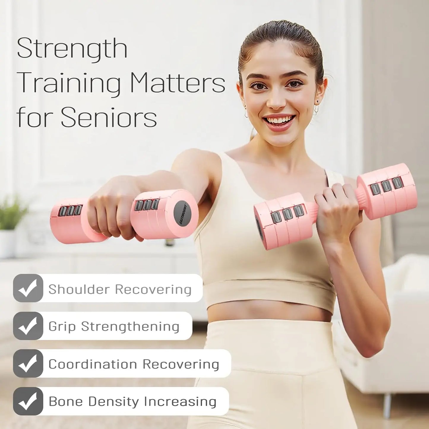 Adjustable Dumbbells Set of 2, 6-in-1 Weight Combinations from 4lb to 10lb Total, Quick Adjust Design for Home Gym Training