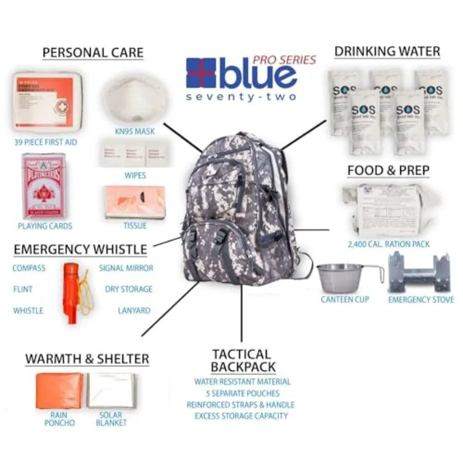 Blue Seventy-Two Pro Series 72-Hour Emergency Backpack Survival Kit