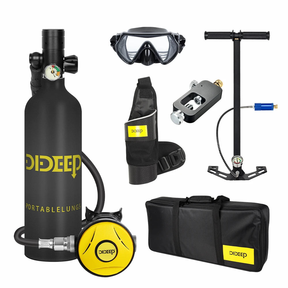 DIDEEP Mini Scuba Tank Set With Hand Pump Diving 200Bar