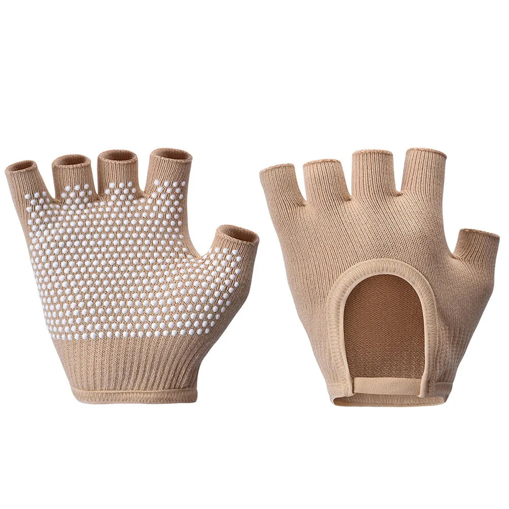 Women Half Finger Anti Slip Yoga Gloves For Pilates