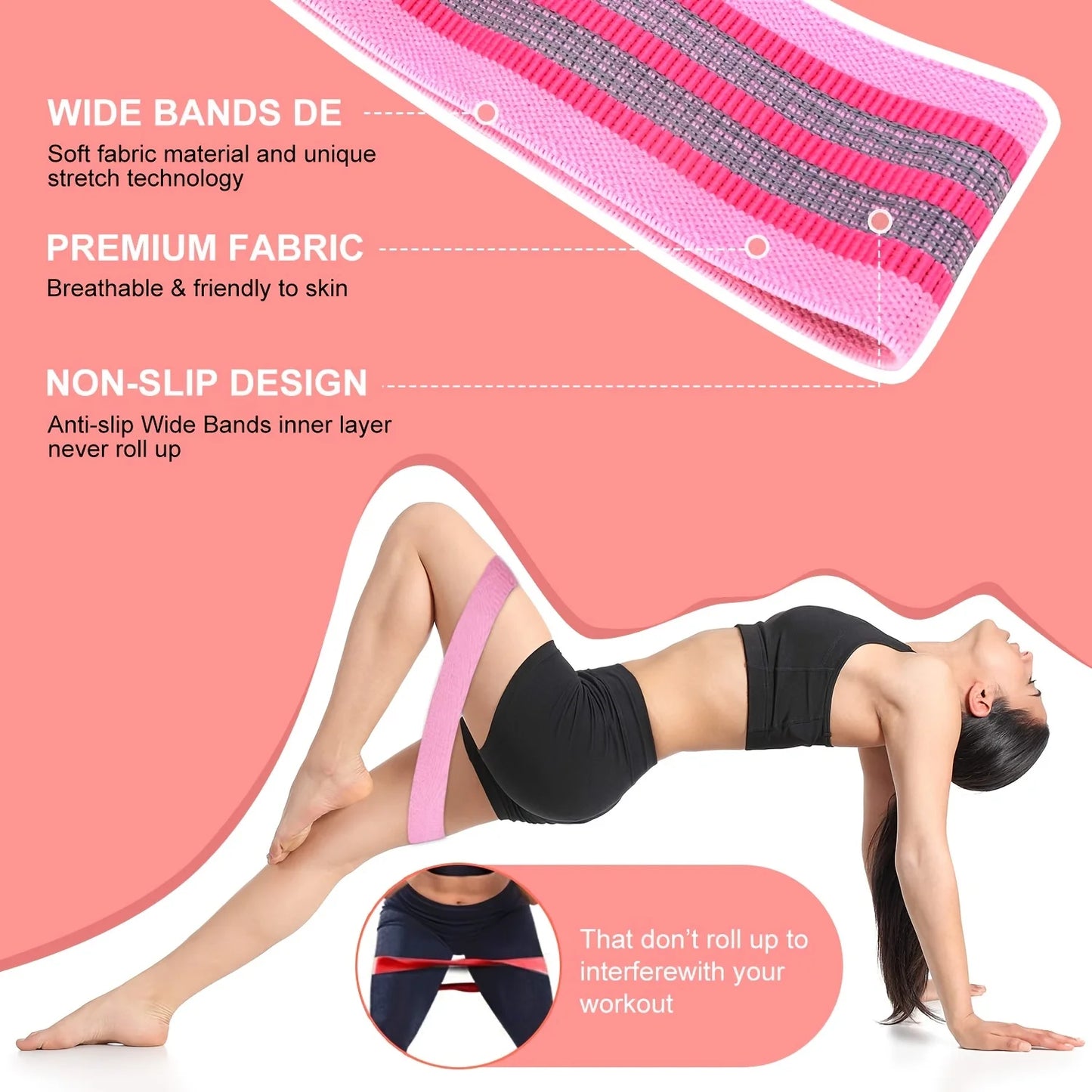AEDG Three Resistance Bands Set For Legs And Glutes