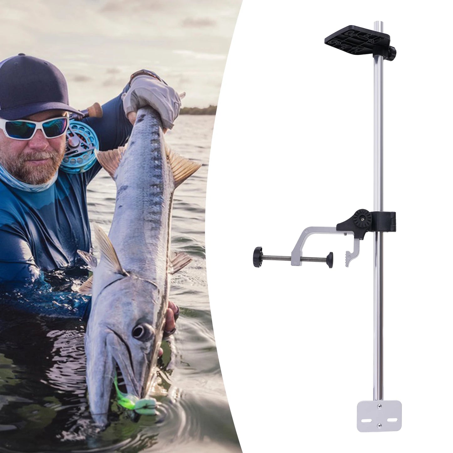 Portable Fish Finder Mount Universal Bracket With 360 Rotatable Transducer