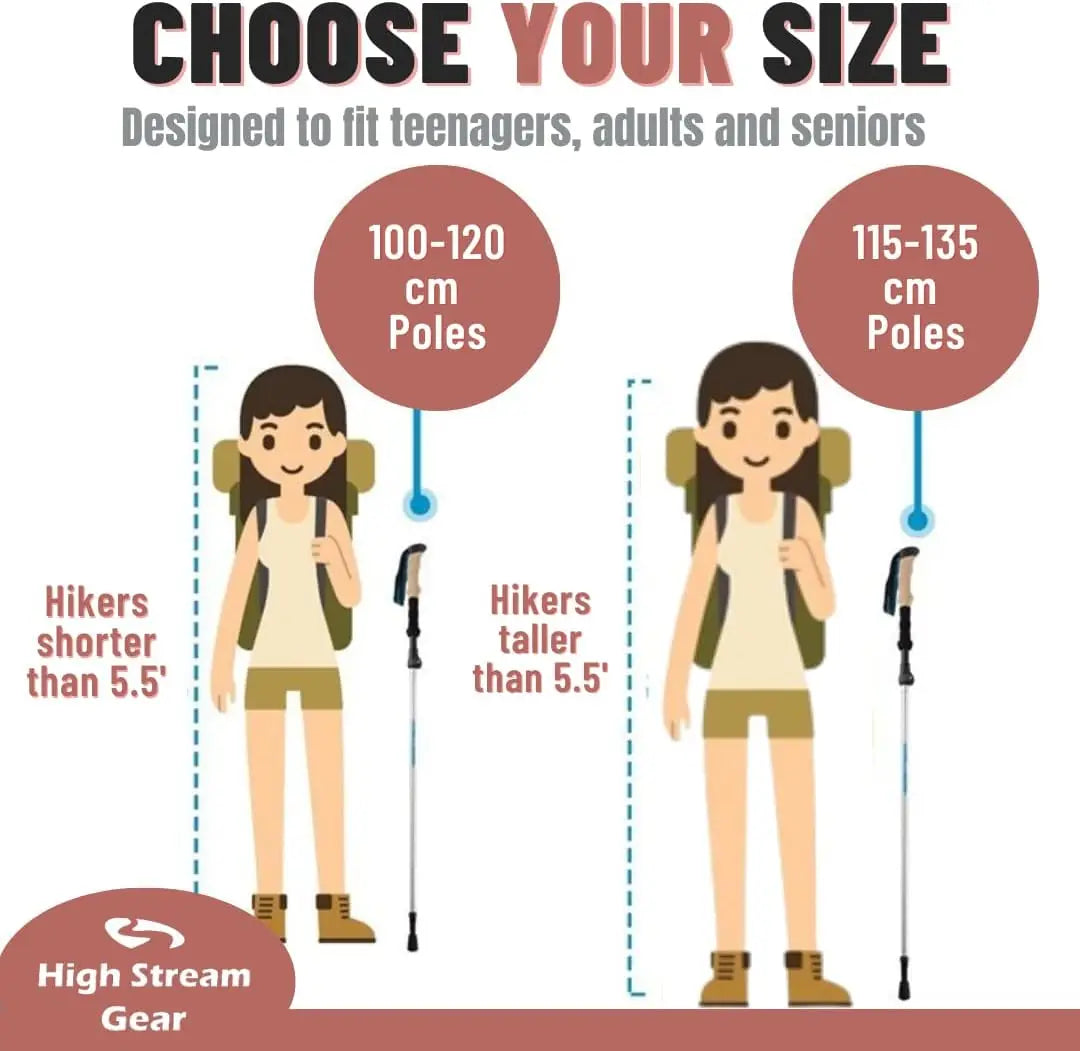 Foldable Walking Poles For Men And Women Lightweight
