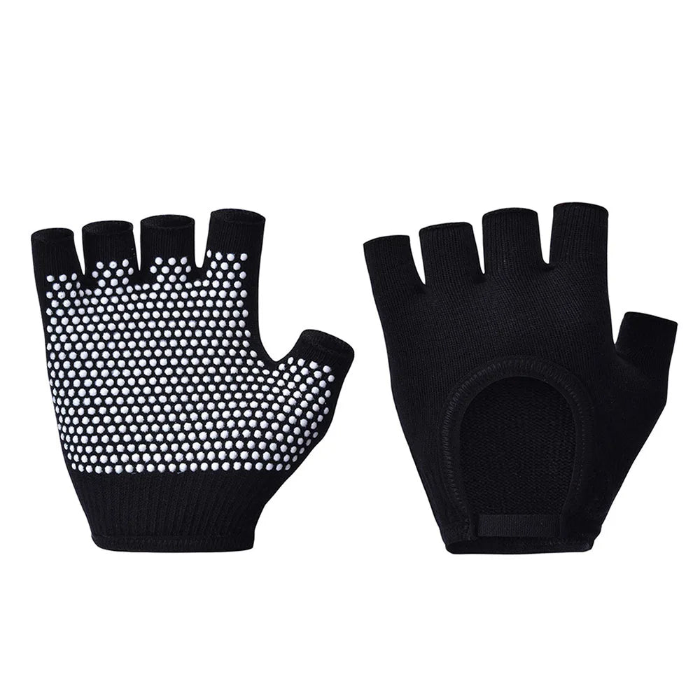 Women Half Finger Anti Slip Yoga Gloves For Pilates