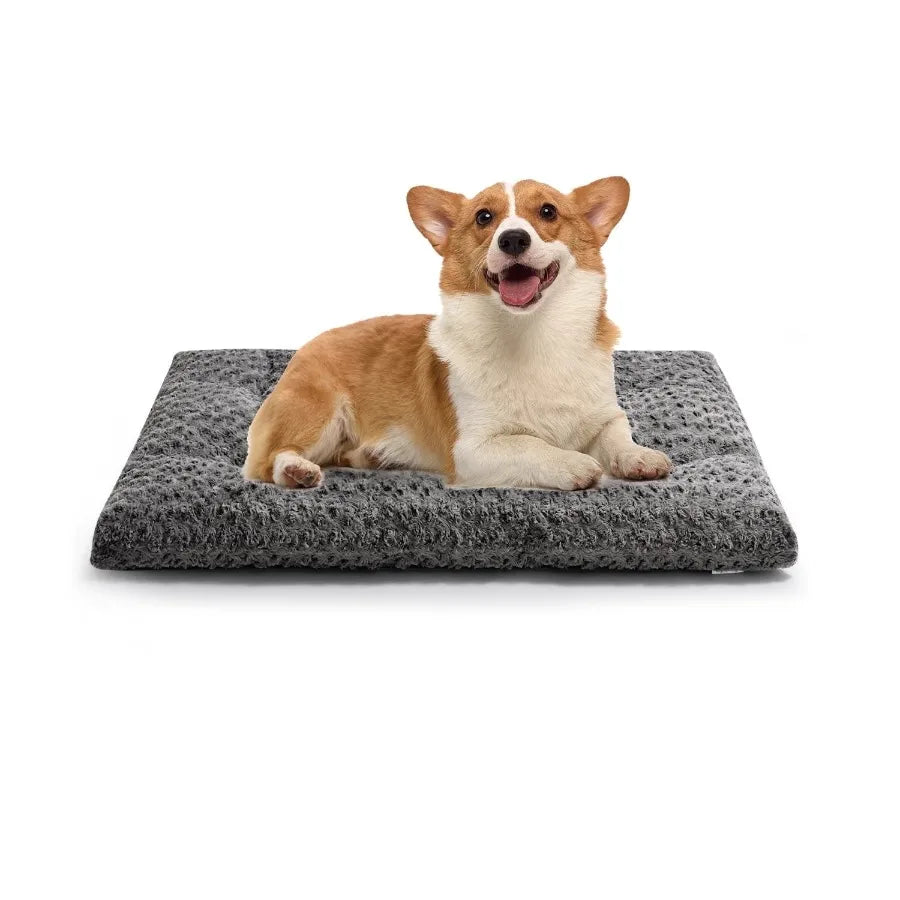 Lux Velvet Dog Bed For Dogs With Non Slip Bottom Crate Friendly