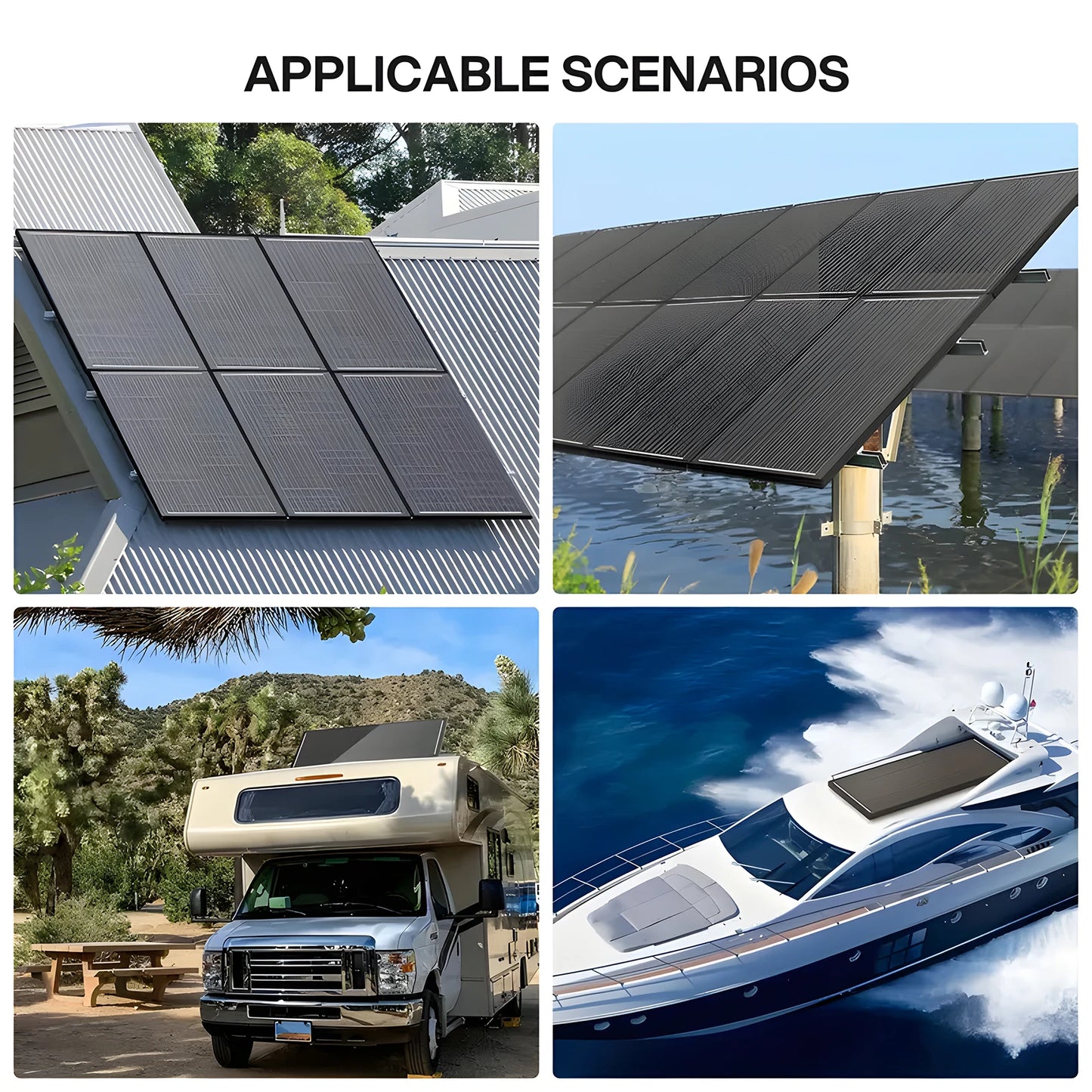 Rvpozwer 400W Mono N-Type Solar Panel For RV Marine Off-Grid