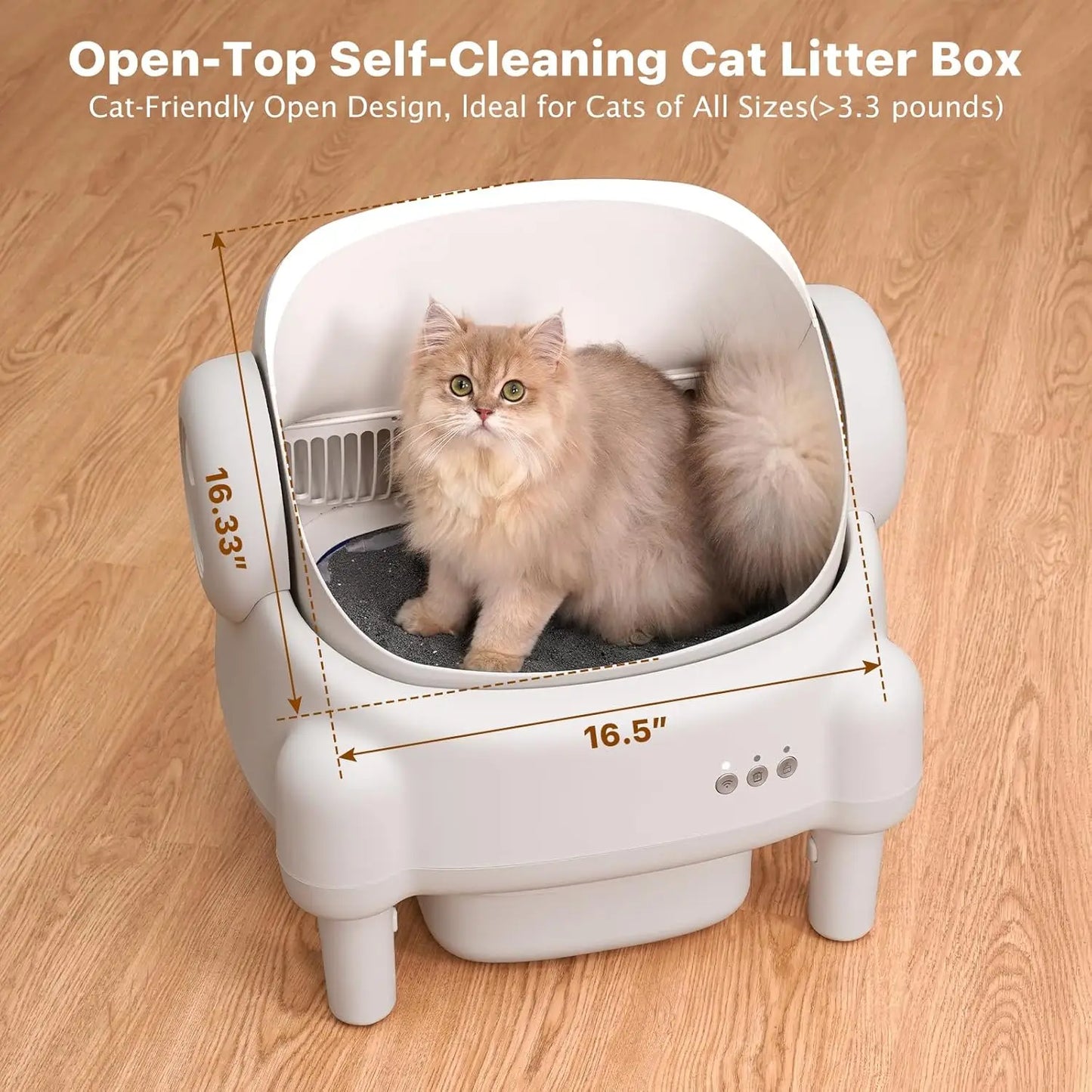 Self Cleaning Litter Box With App Control And Safety Sensors