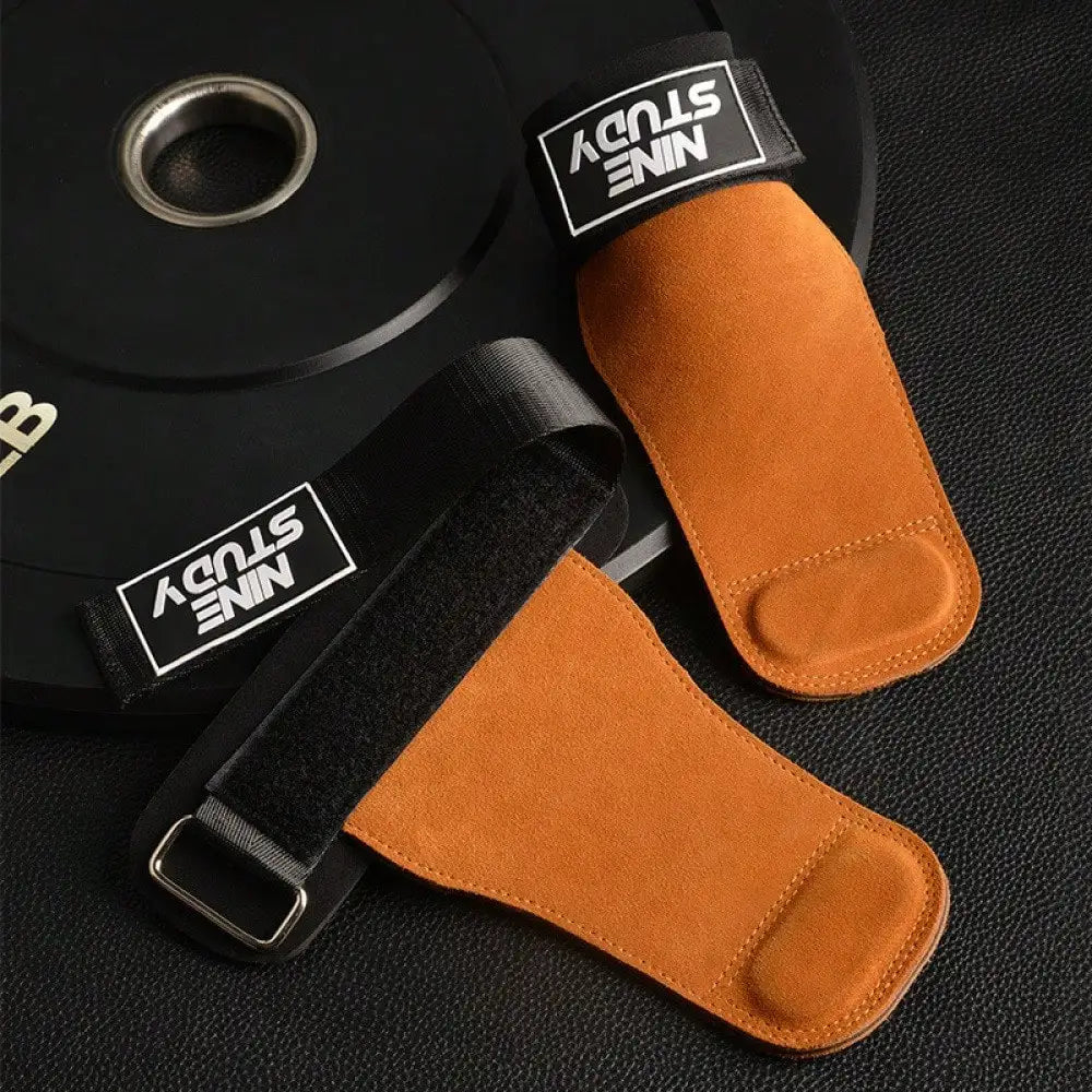 Cowhide Power Lifting Straps Gloves For Grip Training