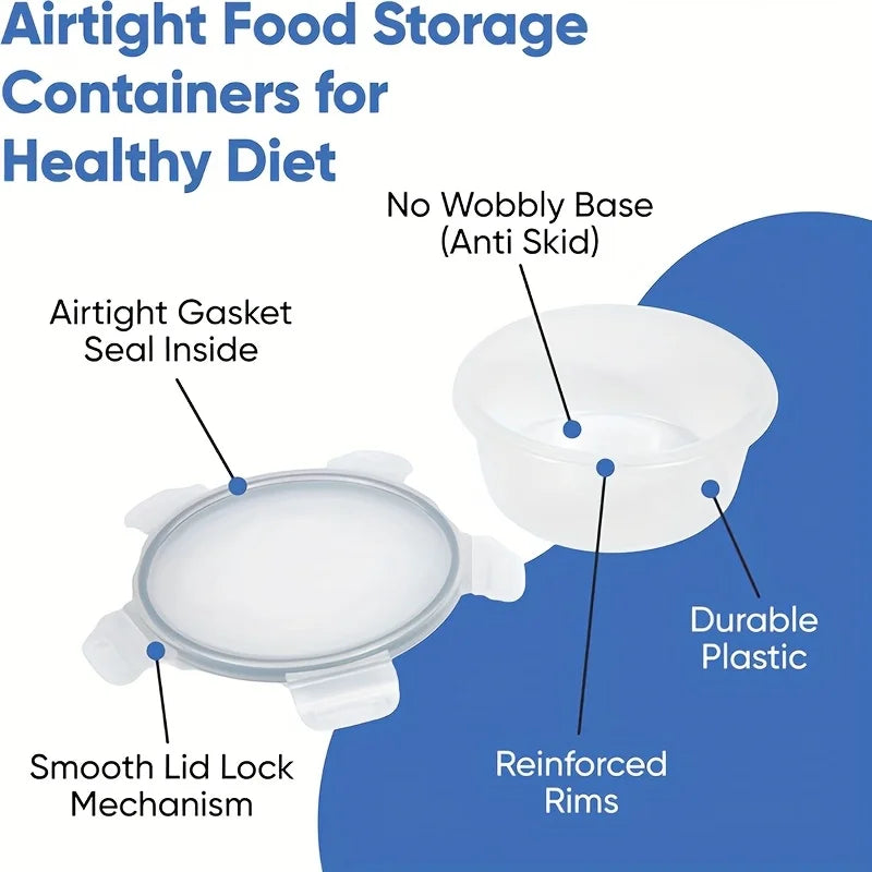 48-Piece Leakproof Food Storage Set – 24 Containers and 24 Lids, BPA-Free, Stackable Meal Prep, Easy-Snap Lids