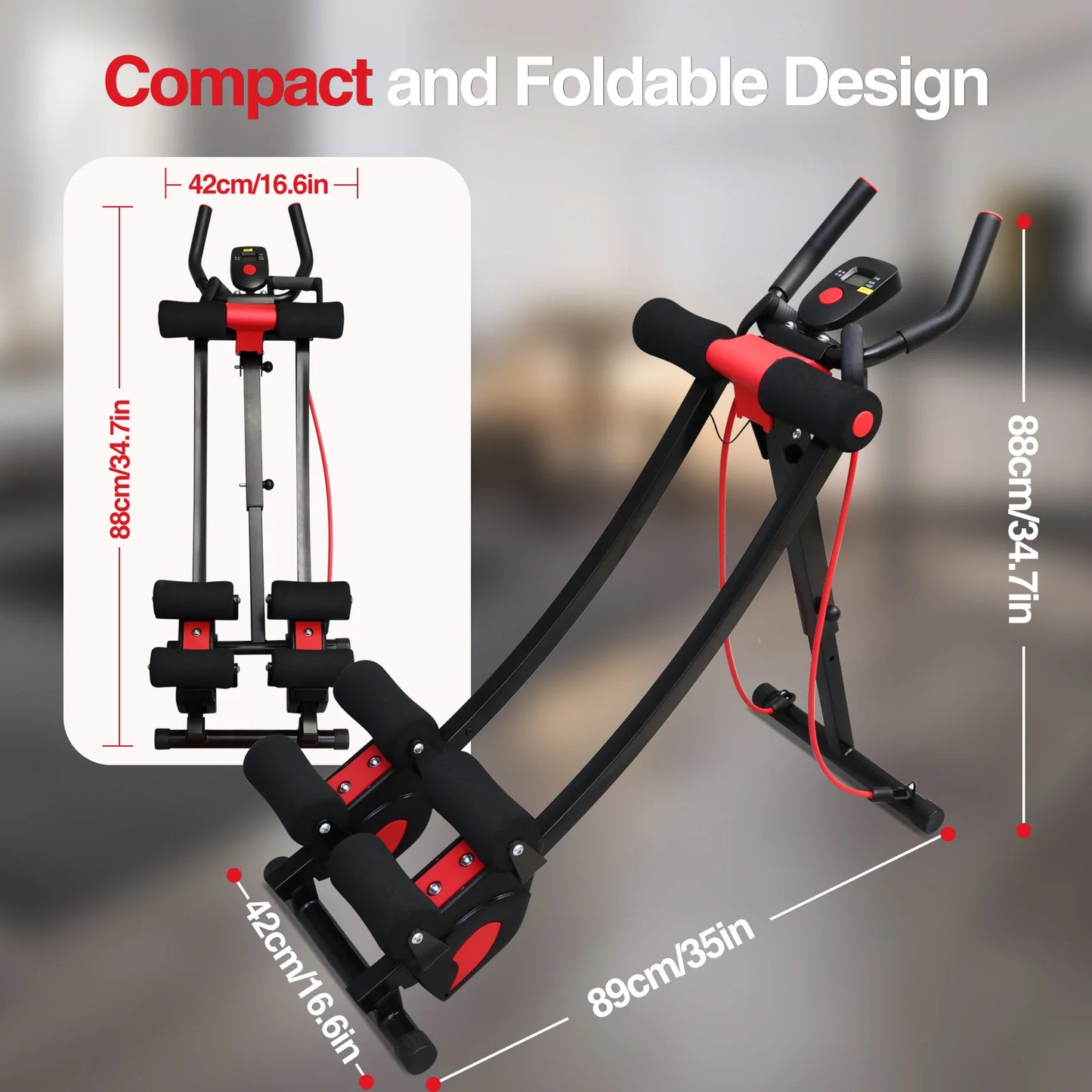 Abdominal Curling Exercise Machine With Adjustable Dual Track Trainer