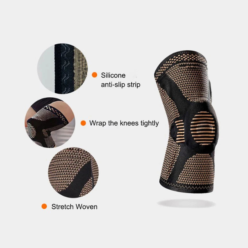 Orthopedic Adjustable Knee Brace Copper Nylon Patella Protector