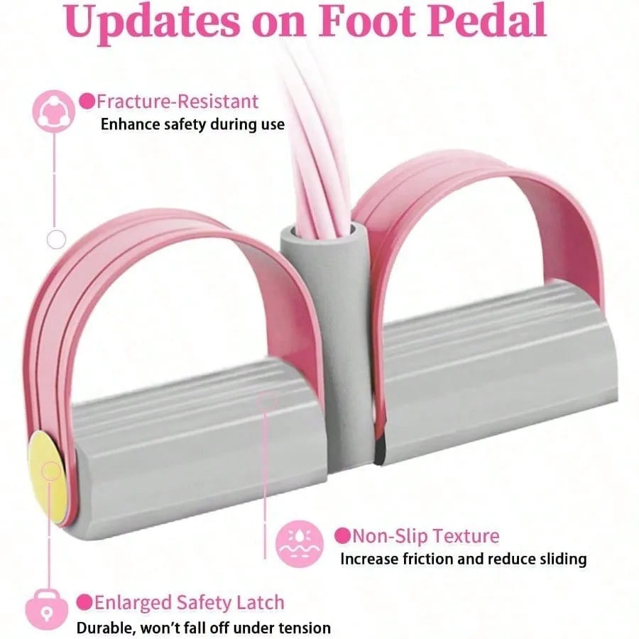 Pedal Exerciser With Resistance Bands For Full Body Workout