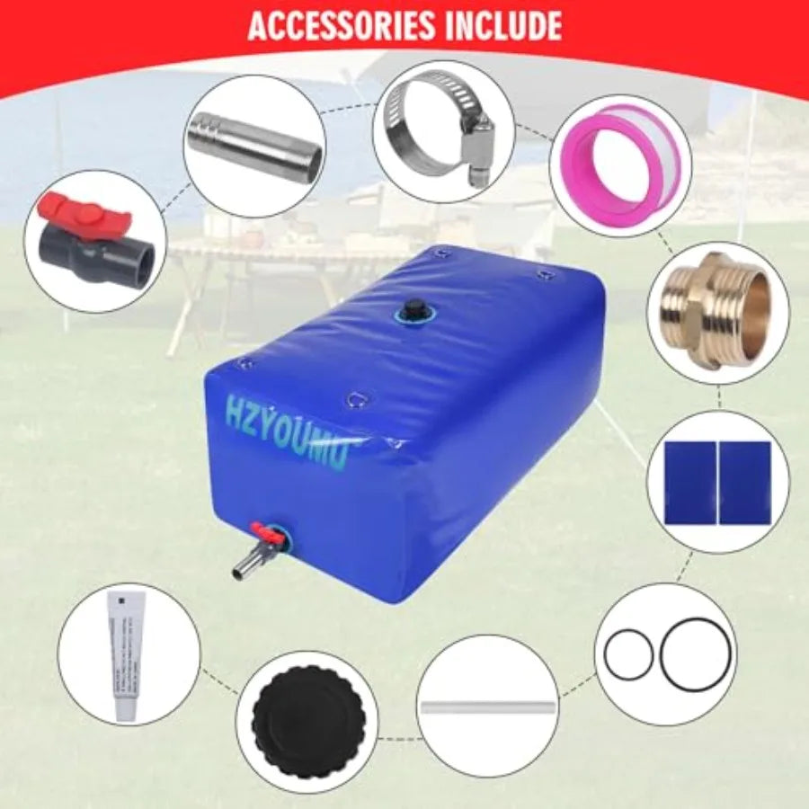 Foldable 240L Water Tank Storage Container Soft Bag for Outdoor Use Portable Large Ccity Waterproof Bladder in Blue with Easy C