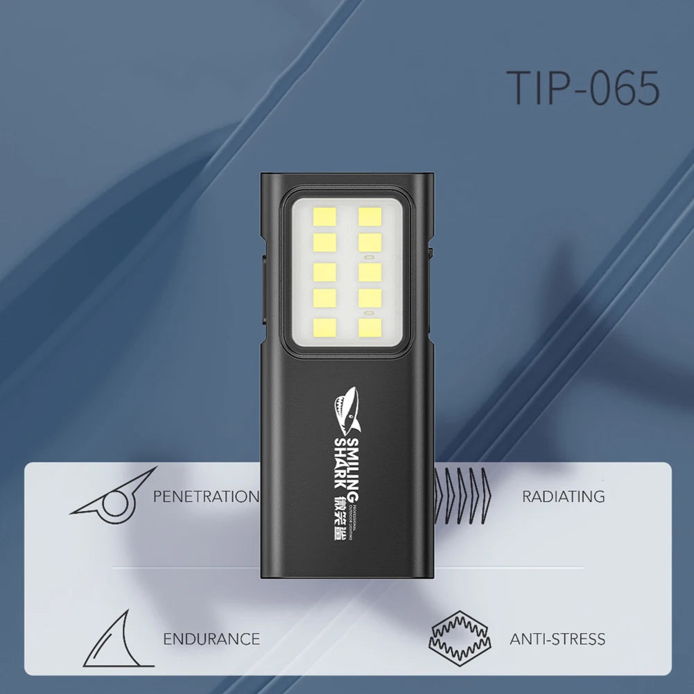 LED EDC Flashlight USB Rechargeable Emergency Camping Light 4 Gears Super Bright Flashlight for Outdoor Running Hiking