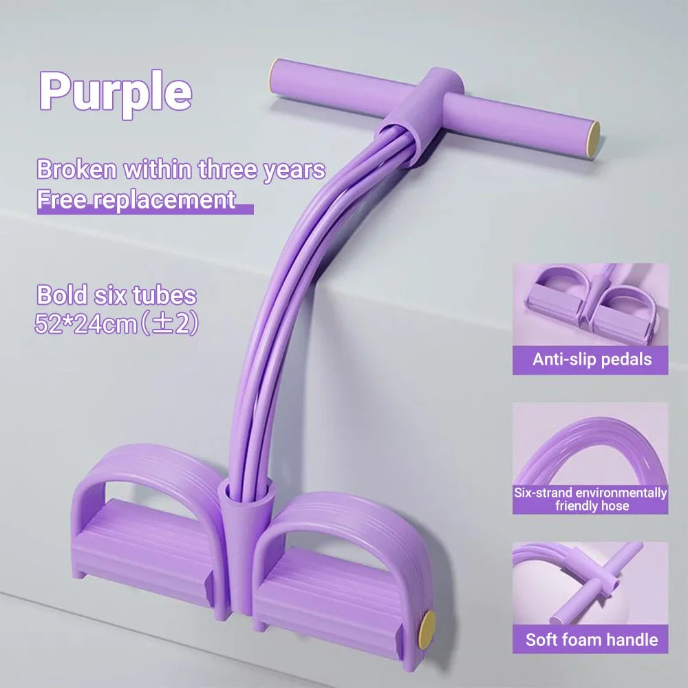 6-Tube Resistance Band Set for Full Body Home Gym Workouts