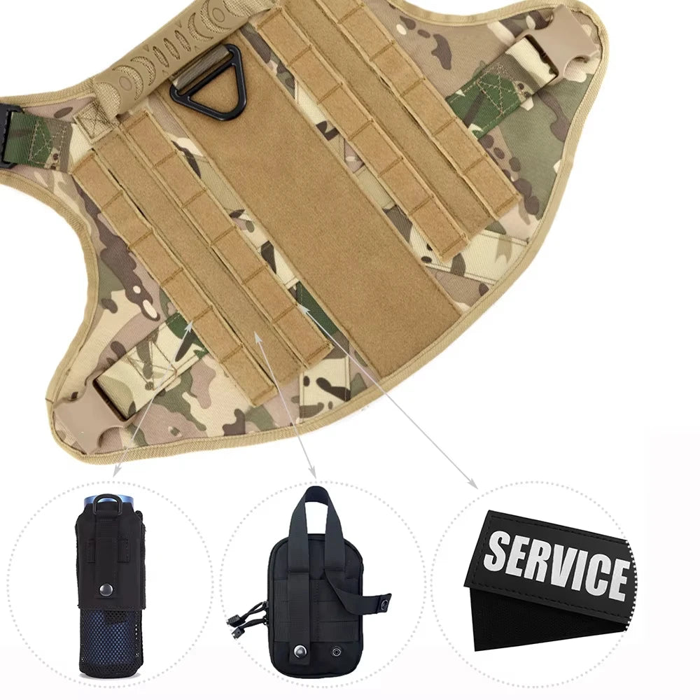 Military Dog Harness Vest Set For Malinois Training Tactical Accessories