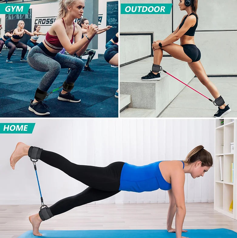 Elastic Ankle Bands Set For Leg And Glute Training Rehab