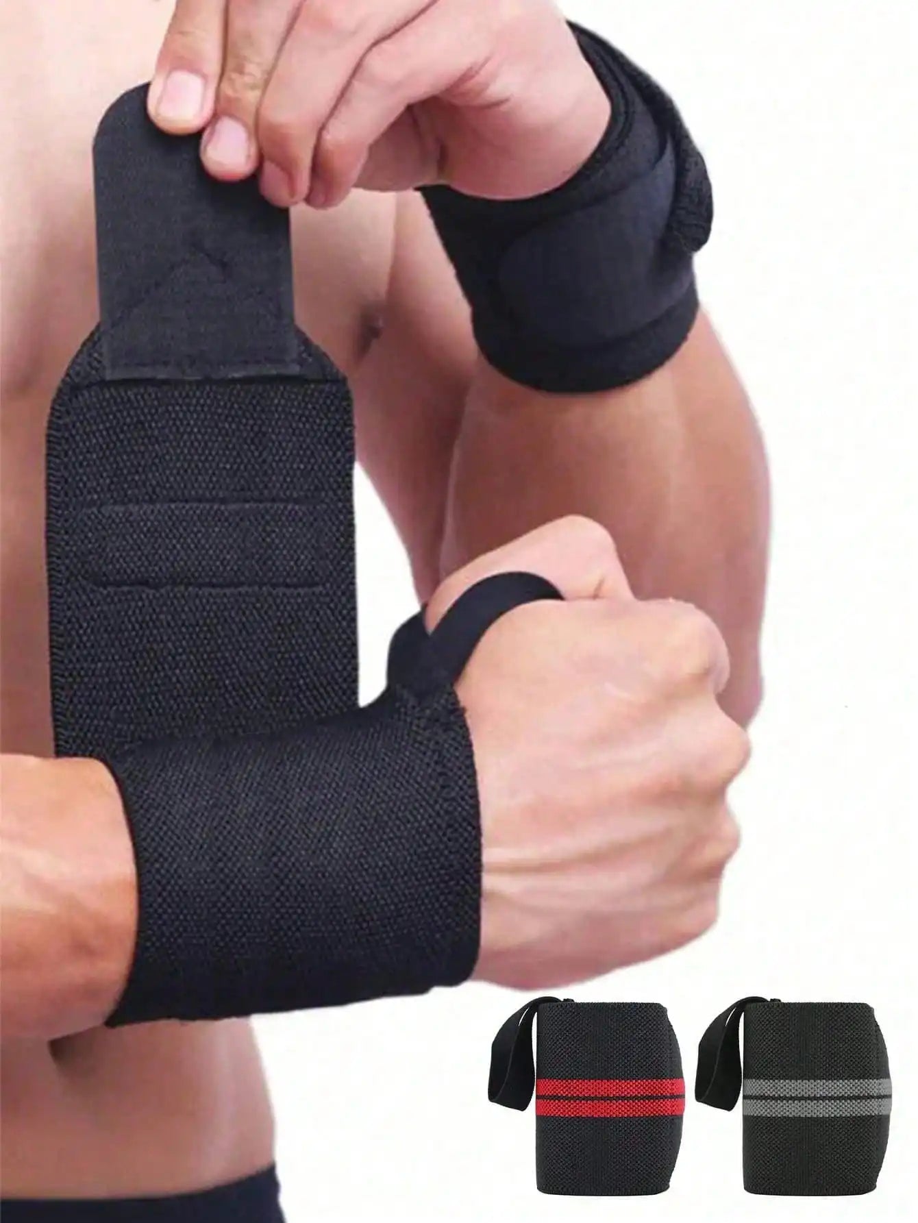 Elastic Wrist Wraps and Support Brace for Gym Weightlifting