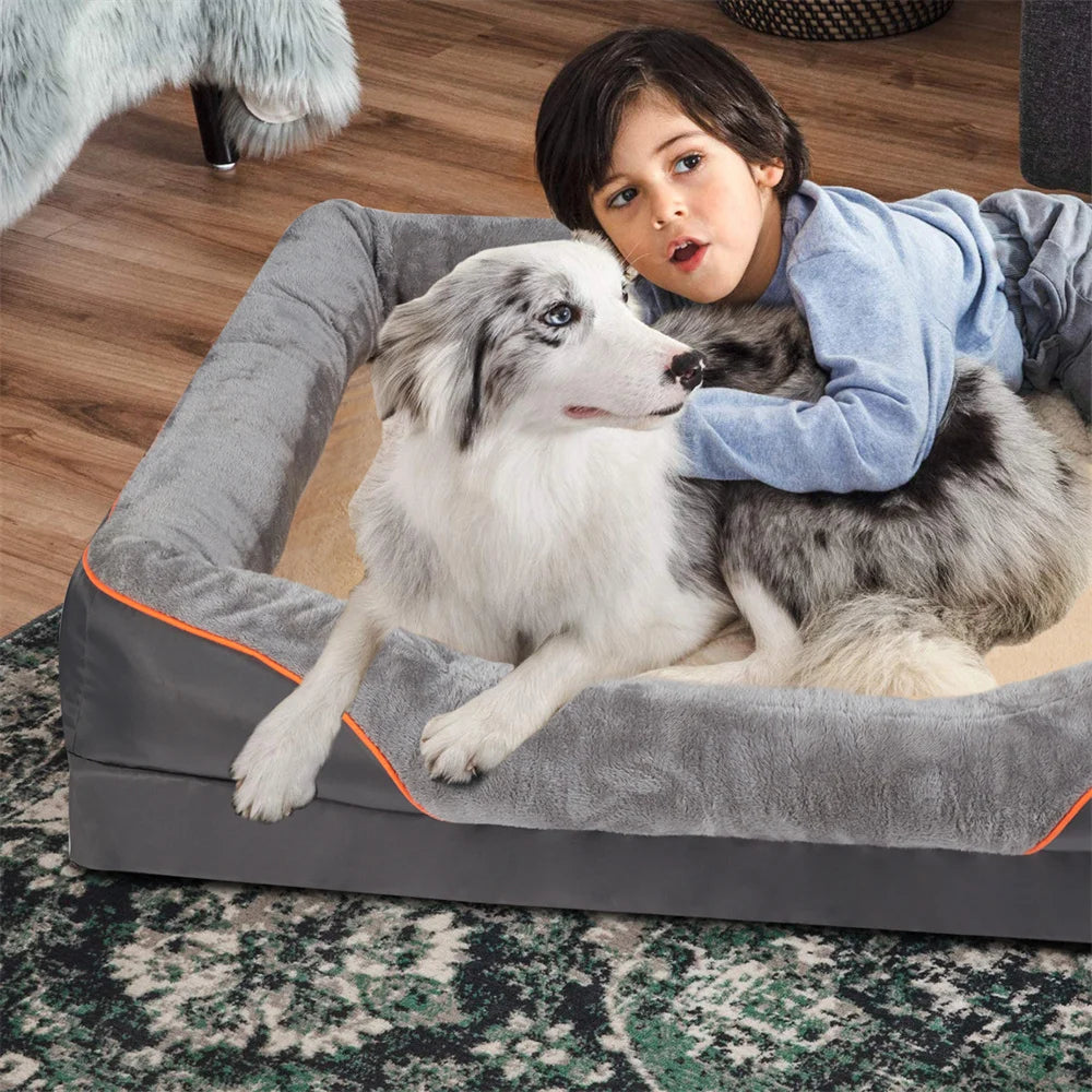 BORWART Orthopedic Memory Foam Dog Bed Sofa Removable Cover