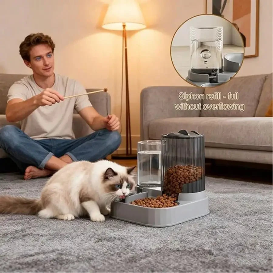 Durable 2-In-1 Automatic Dog Bowl And Cat Feeder For Pets