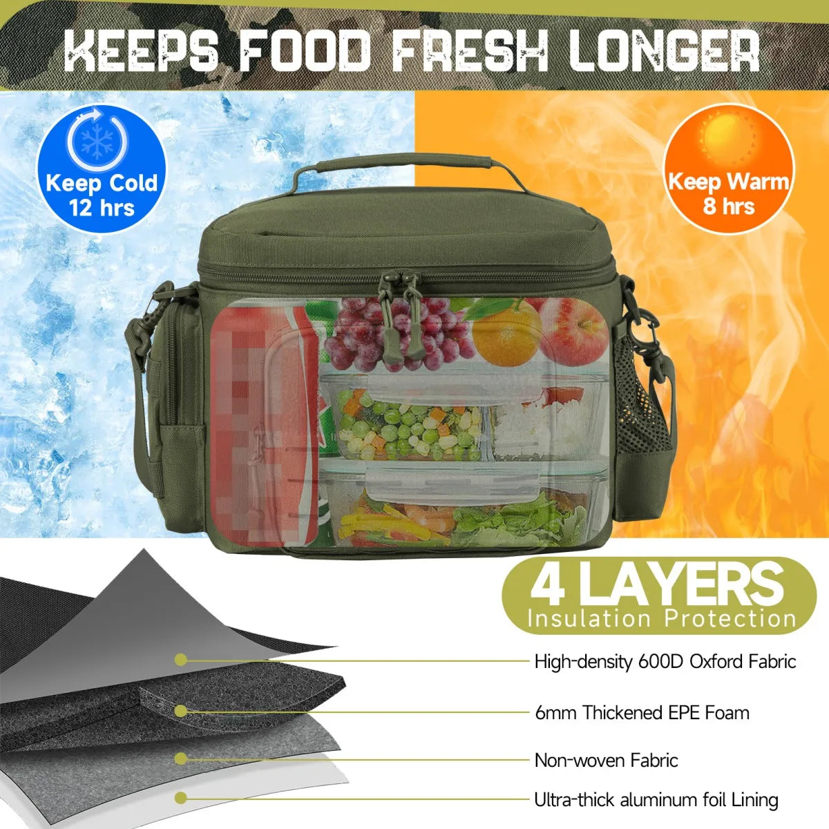ReFire Gear Tactical Insulated Lunch Box Cooler For Outdoor Use