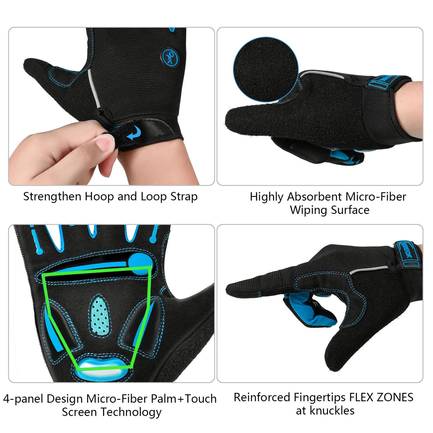 Racing Gloves Motocross Breathable Non Slip MTB Road Bike Unisex Touch Screen