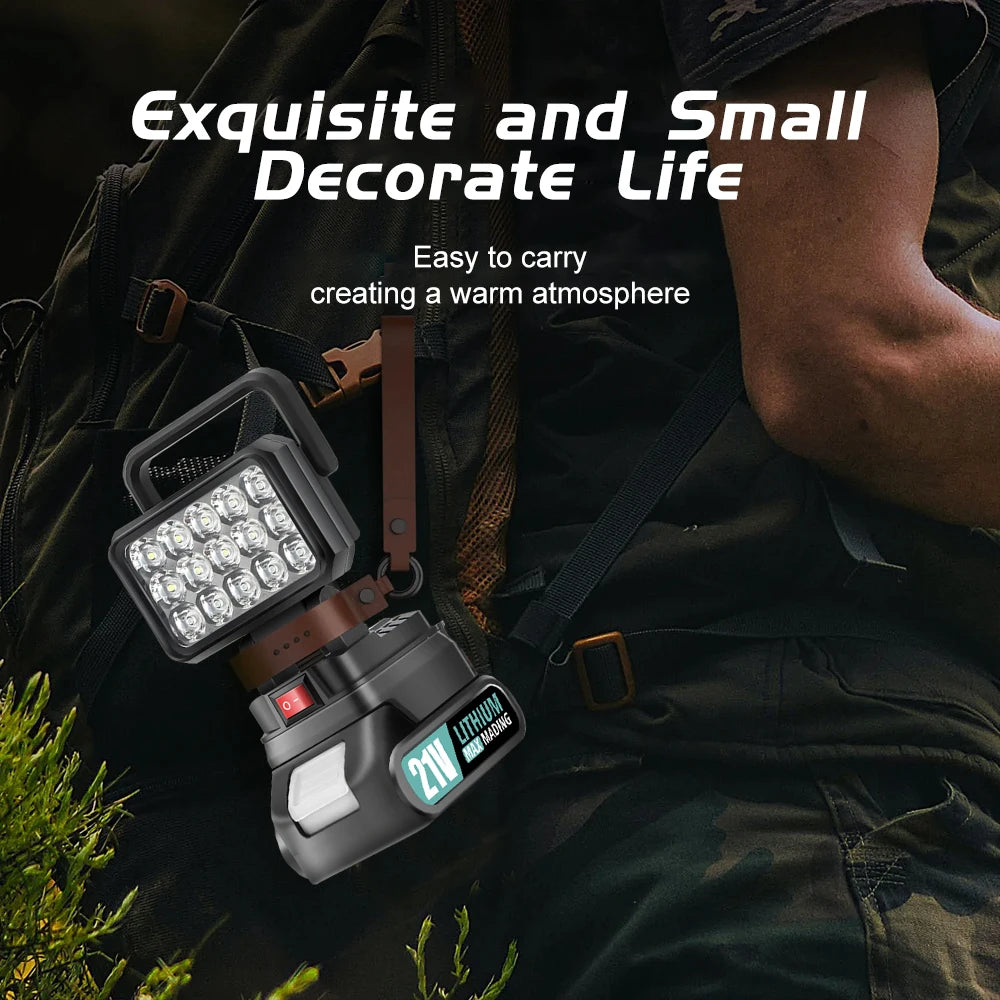 LED Outdoor Emergency Light USB Rechargeable 18V Lithium Battery Automotive Repair Light Night Work Electric Wrench Illumination