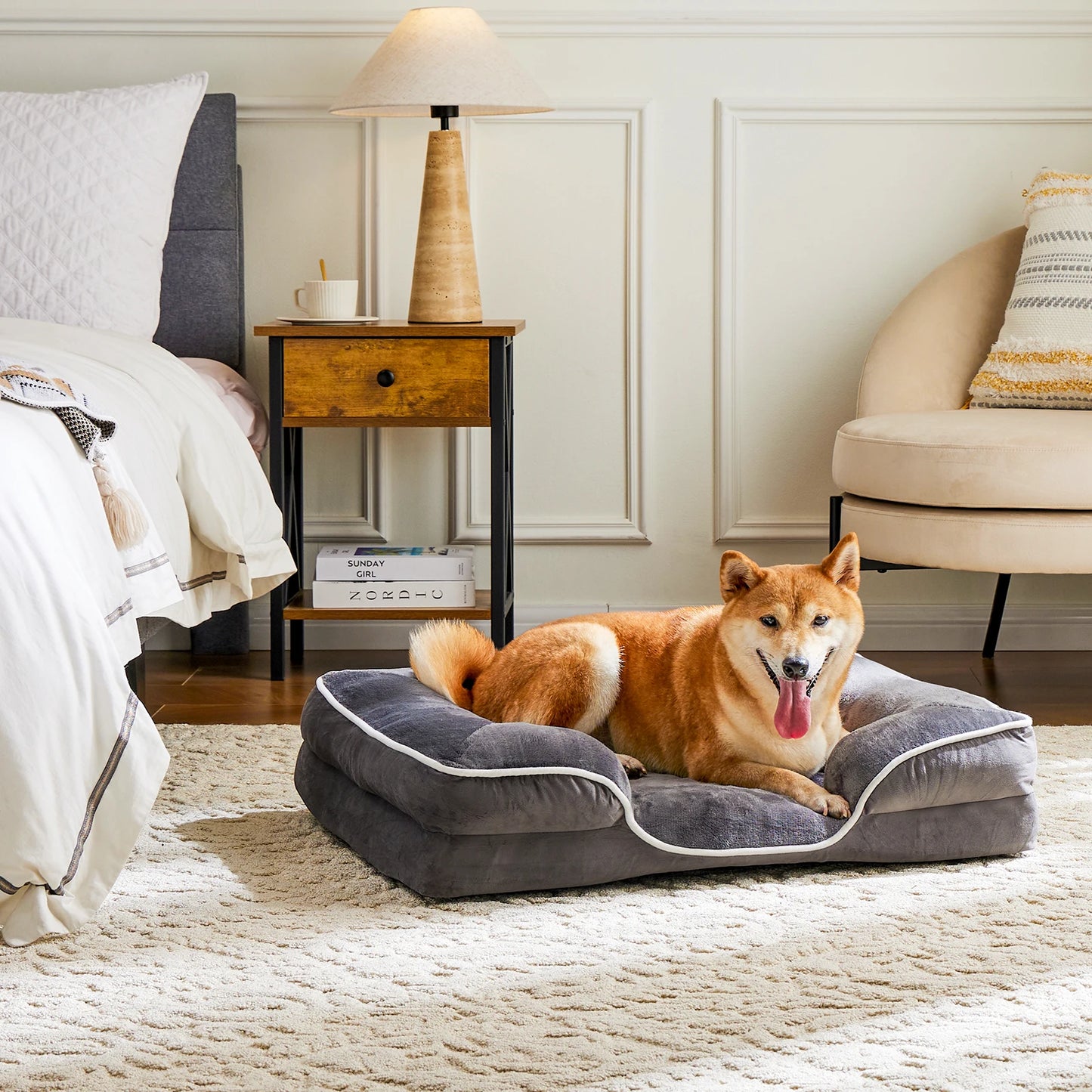 JHK Orthopedic Memory Foam Dog Bed With Waterproof Liner