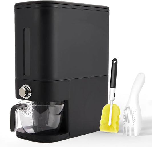 25 lbs Airtight Rice Dispenser with Scoop, Measuring Cup & Sponge for Fresh Food Storage