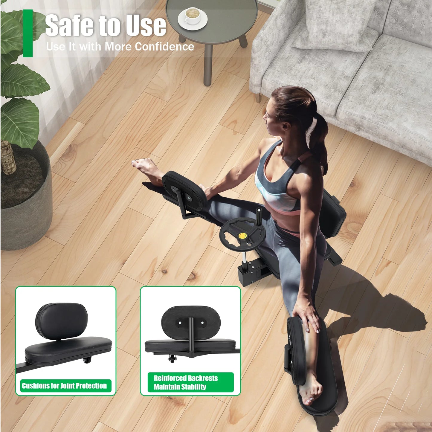 Leg Stretcher With Handwheel And Cushions