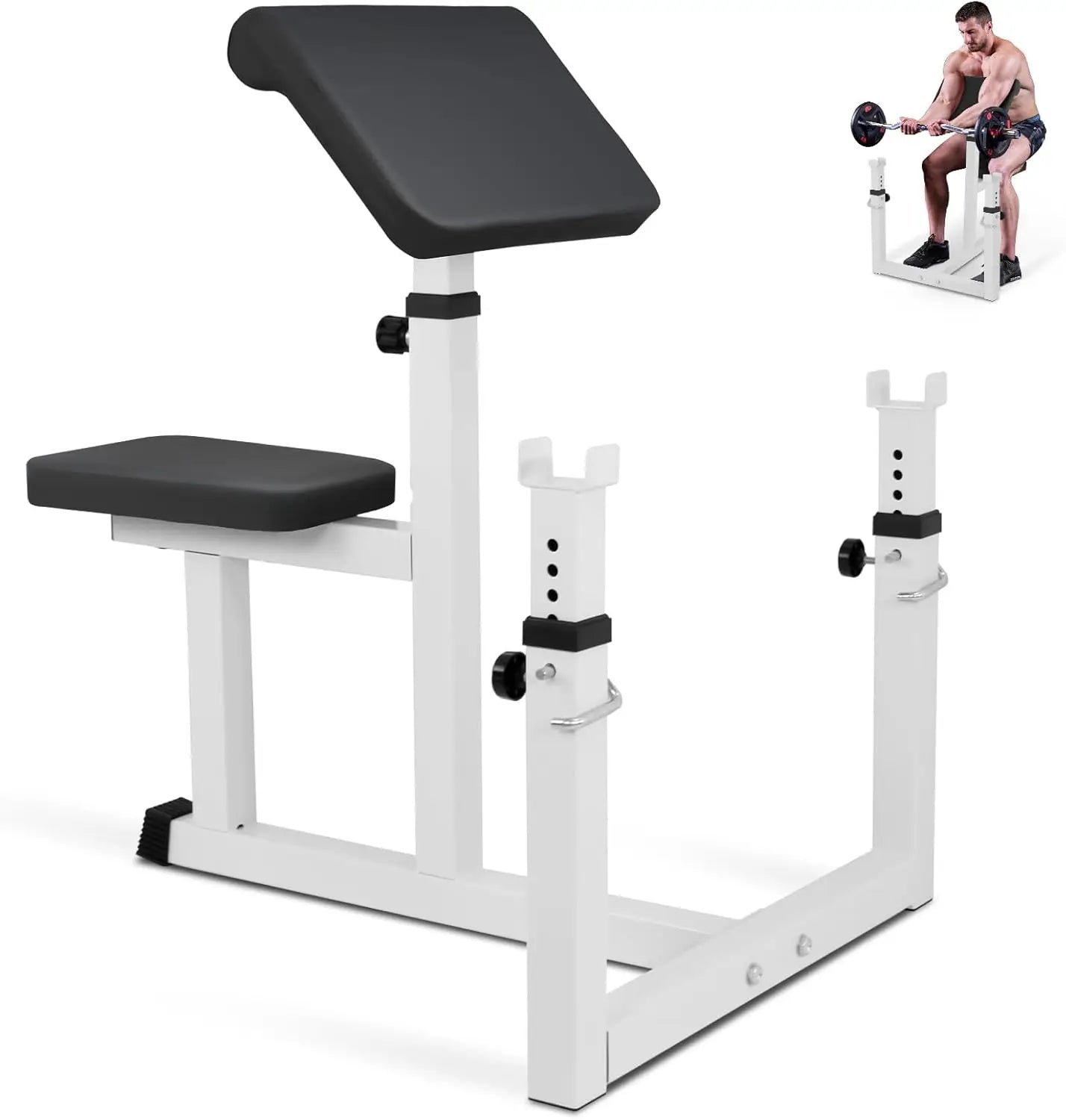 Adjustable Preacher Curl Weight Bench Arm Bicep And Tricep Training