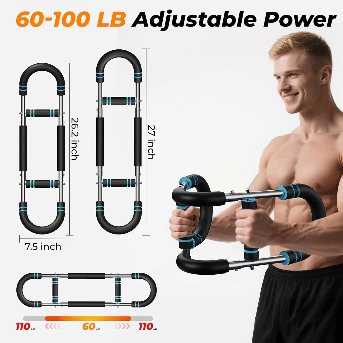 U Shape Arm Trainer With Adjustable Resistance For Upper Body Workout