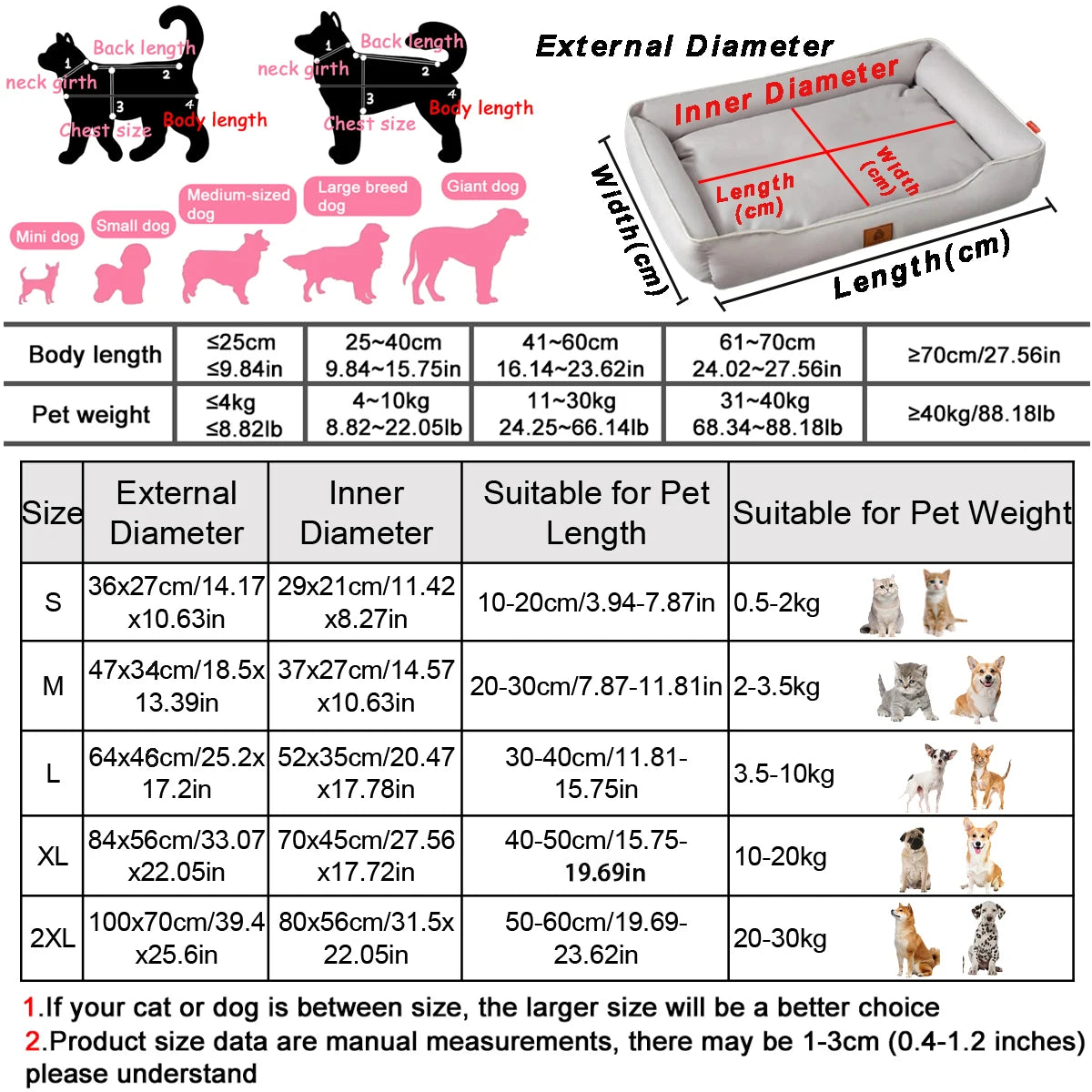 Four Season Square Dog Bed Durable Waterproof Sofa Pet House