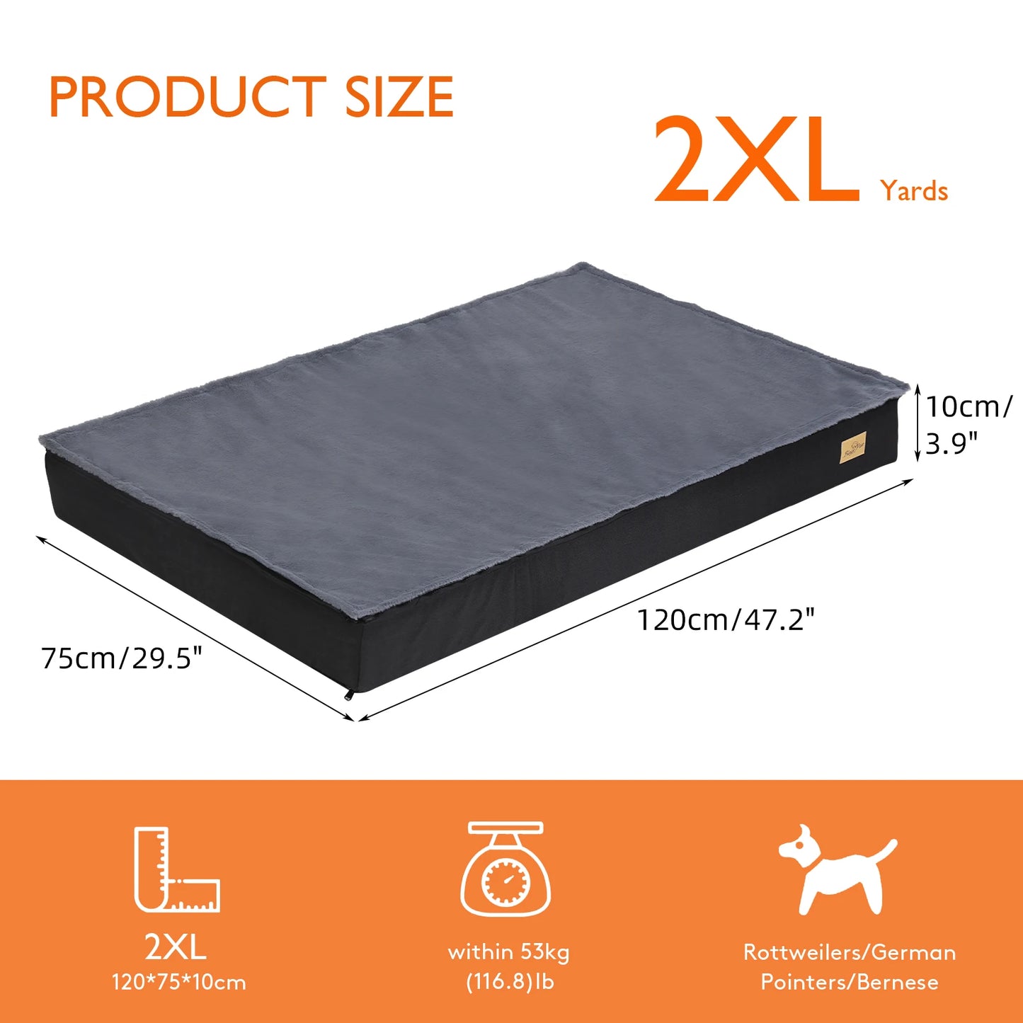 BINGOPAW Washable Orthopedic Dog Bed With Removable Cover