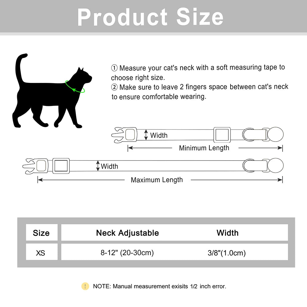 Quick Release Nylon Cat Collar With Personalization And Breakaway Safety