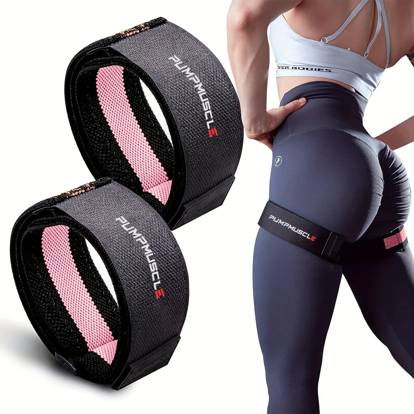 2pcs Adjustable Leg Blood Flow Restriction Bands – Enhance Muscle Growth & Strength, Ideal for Leg Workouts, Glute Exercises
