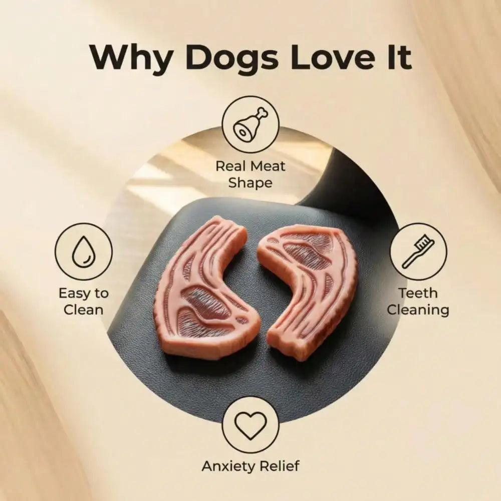 Bite Resistant Dog Chew Toy Meat Block Design Interactive Nylon