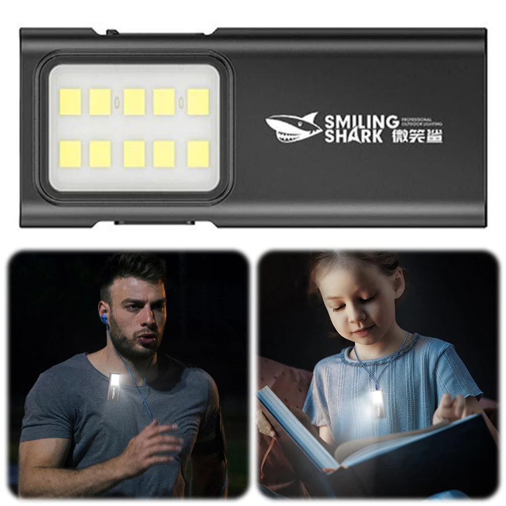 LED EDC Flashlight USB Rechargeable Emergency Camping Light 4 Gears Super Bright Flashlight for Outdoor Running Hiking