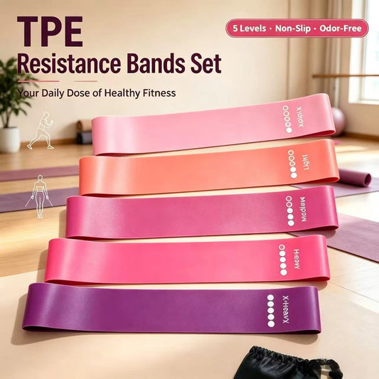TPE Resistance Bands Set With Five Levels For Hip Glutes