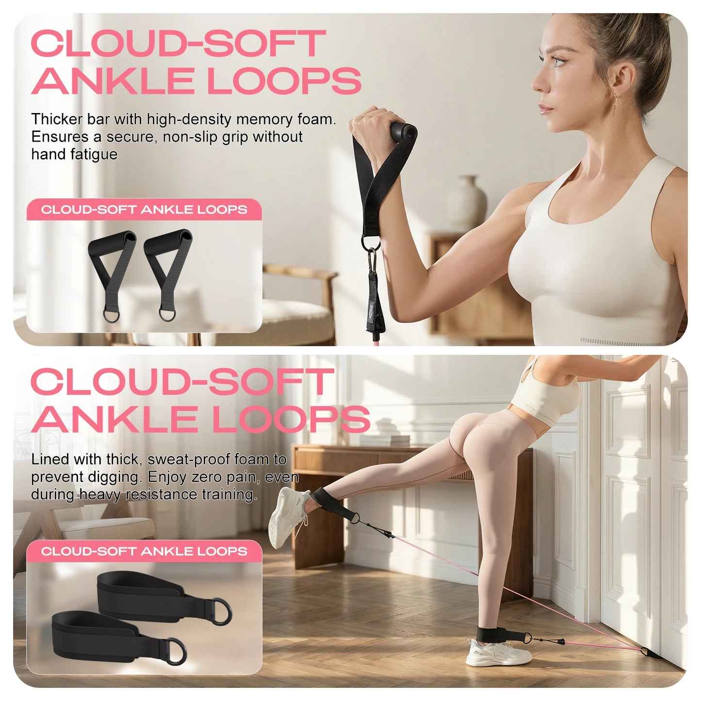 Adjustable Pilates Bar Kit With Resistance Bands For Home Gym