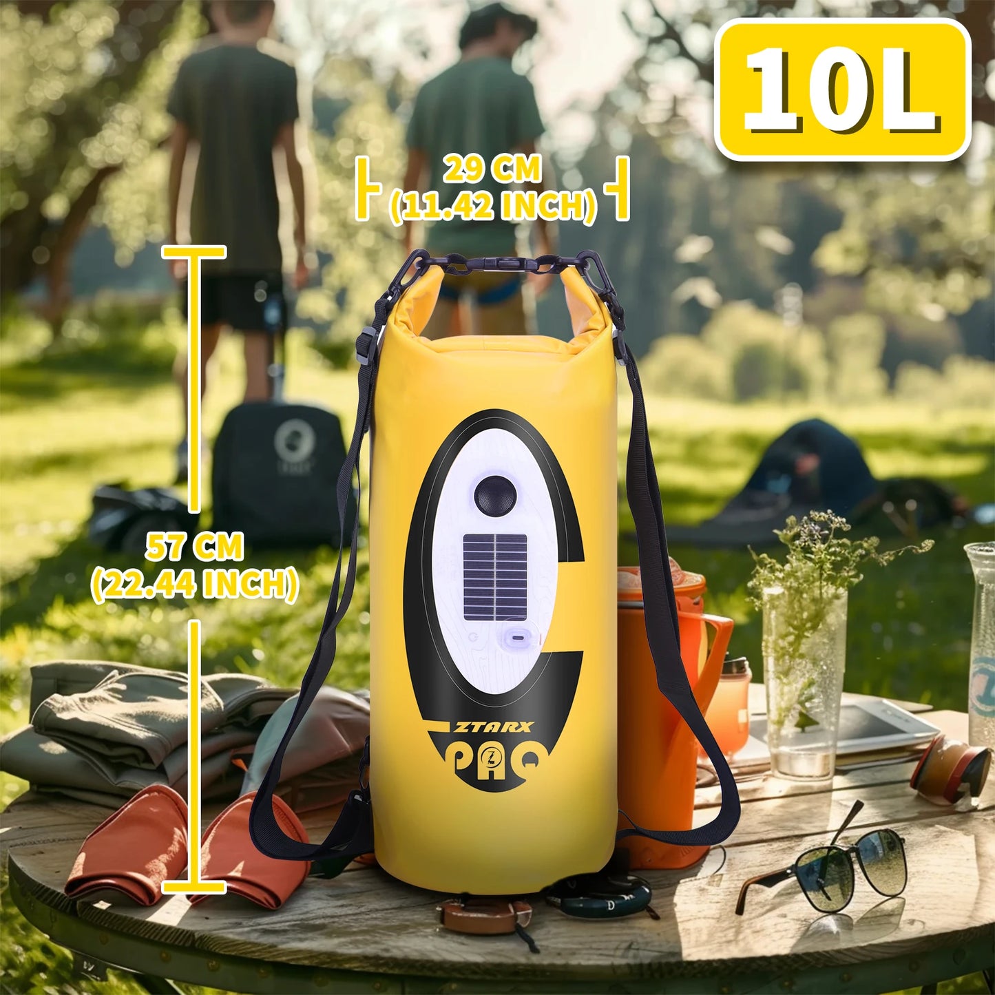 ZTARX Waterproof Hiking Camping Backpack Solar/Battery Powered Outdoor Climbing Sport Bag with Bluetooth Speaker ,55L