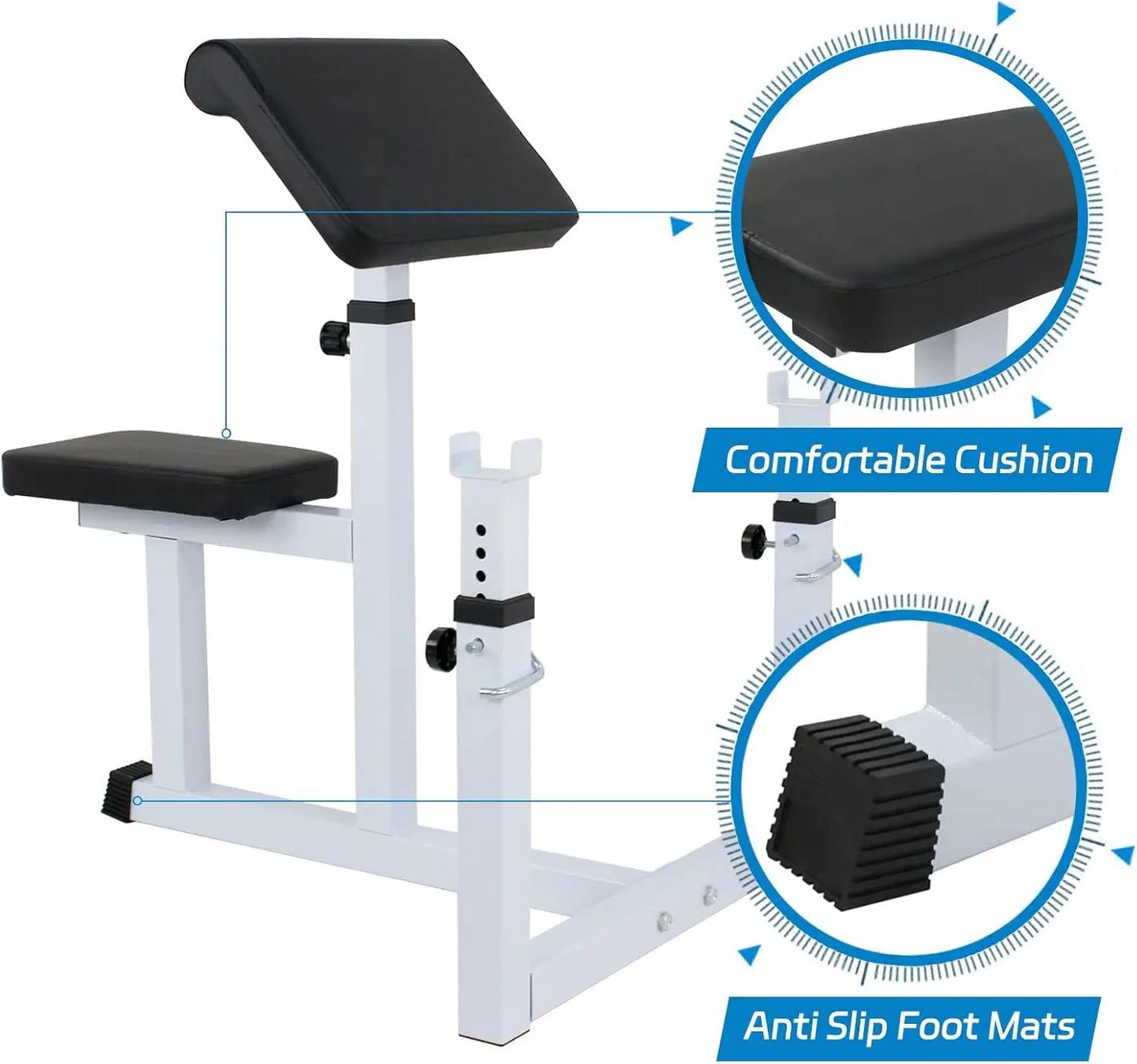 Adjustable Preacher Curl Weight Bench Arm Bicep And Tricep Training
